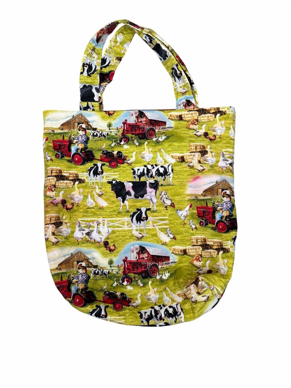 Handmade Farm Animal Tote Bag Rita Wagner Farmhouse Market Tote Reusable Bag